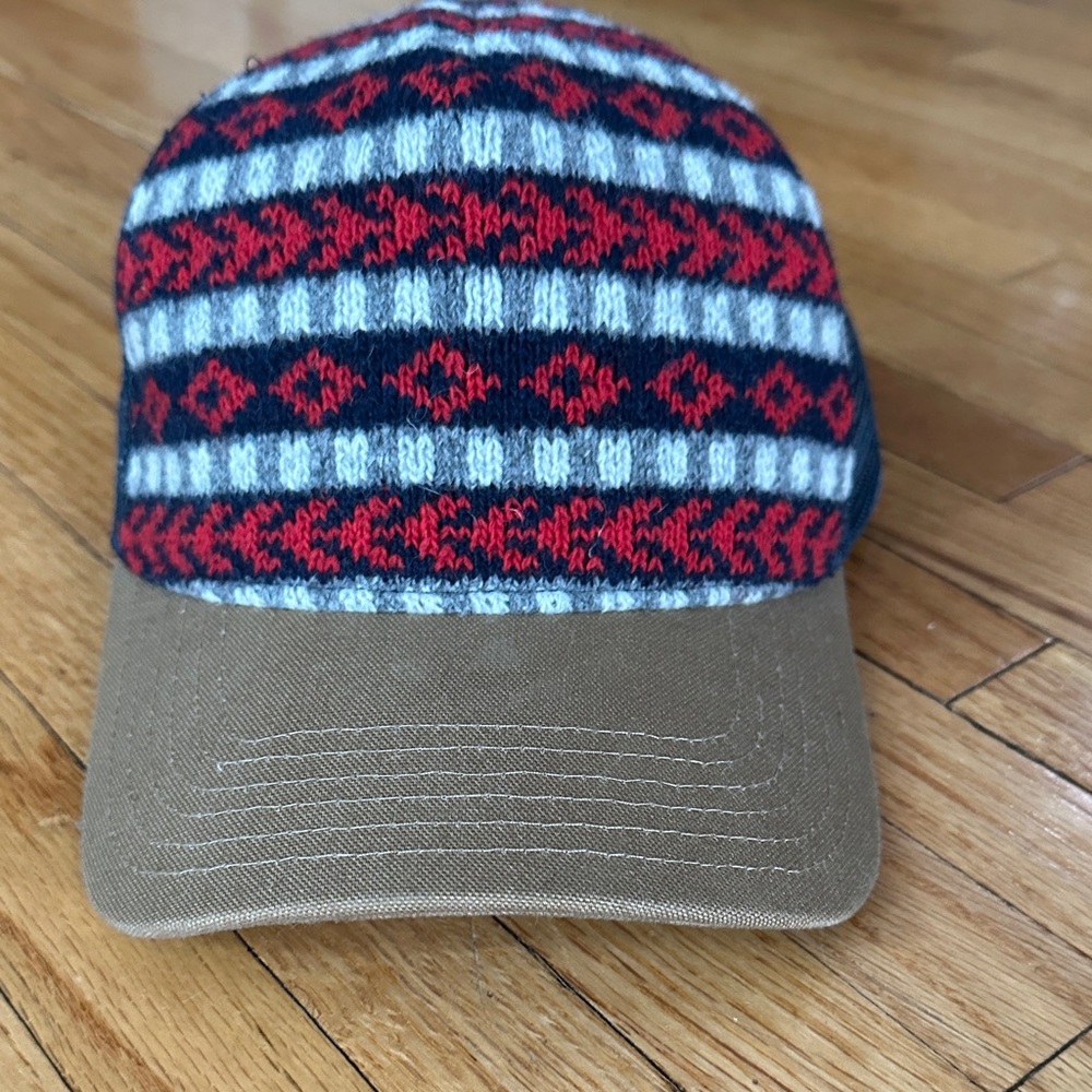 Toad & Co Fair Isle Knit Trucker Cap with Brown Brim | OS